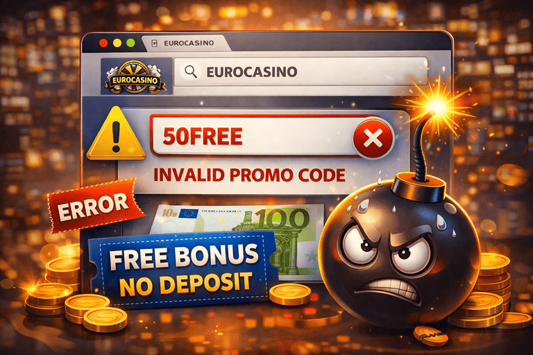 Ошибка при вводе промокода в ЕвроКазино из-за неверного формата, просроченного кода или несоответствия условиям акции